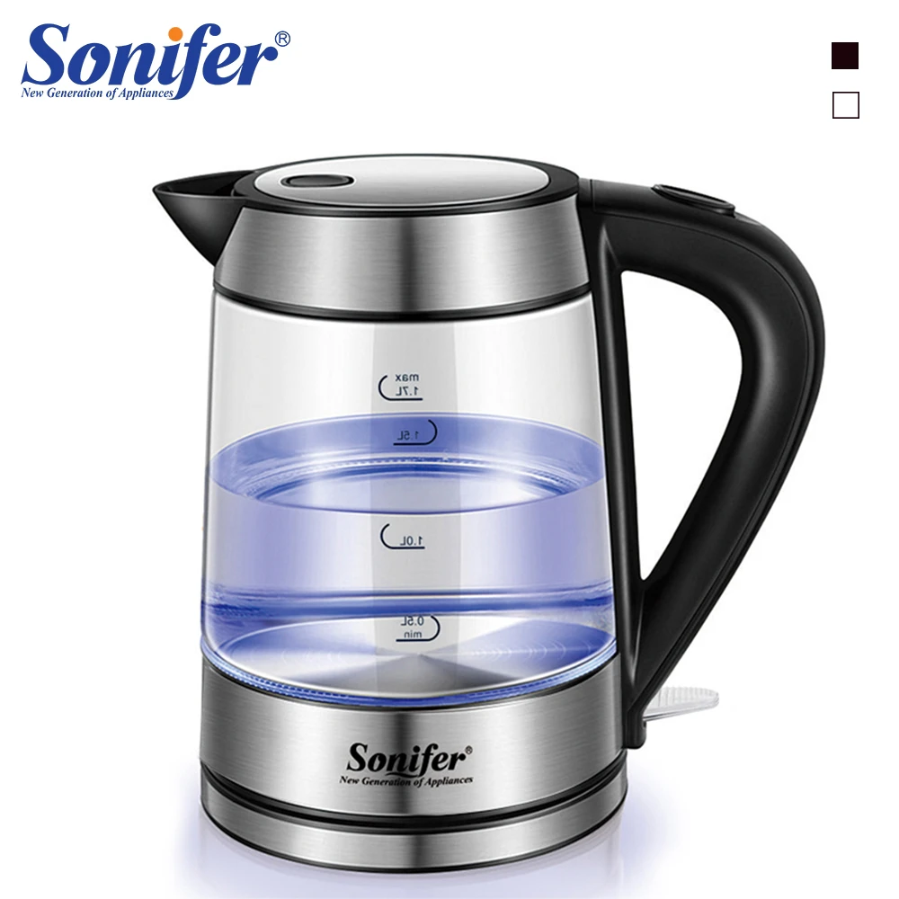 Electric Kettle Blue LED Light Glass Kettle 2200W Smart Whistle Kettle