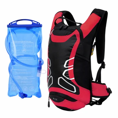 with water bag Сумка на плечо для велосипеда, рюкзак для воды, ультралегкий, спортивный, для верховой езды, MTB, тактический, для пешего туризма, военный рюкзак, 12л, велосипедные сумки для велоспорта - Цвет: with water bag