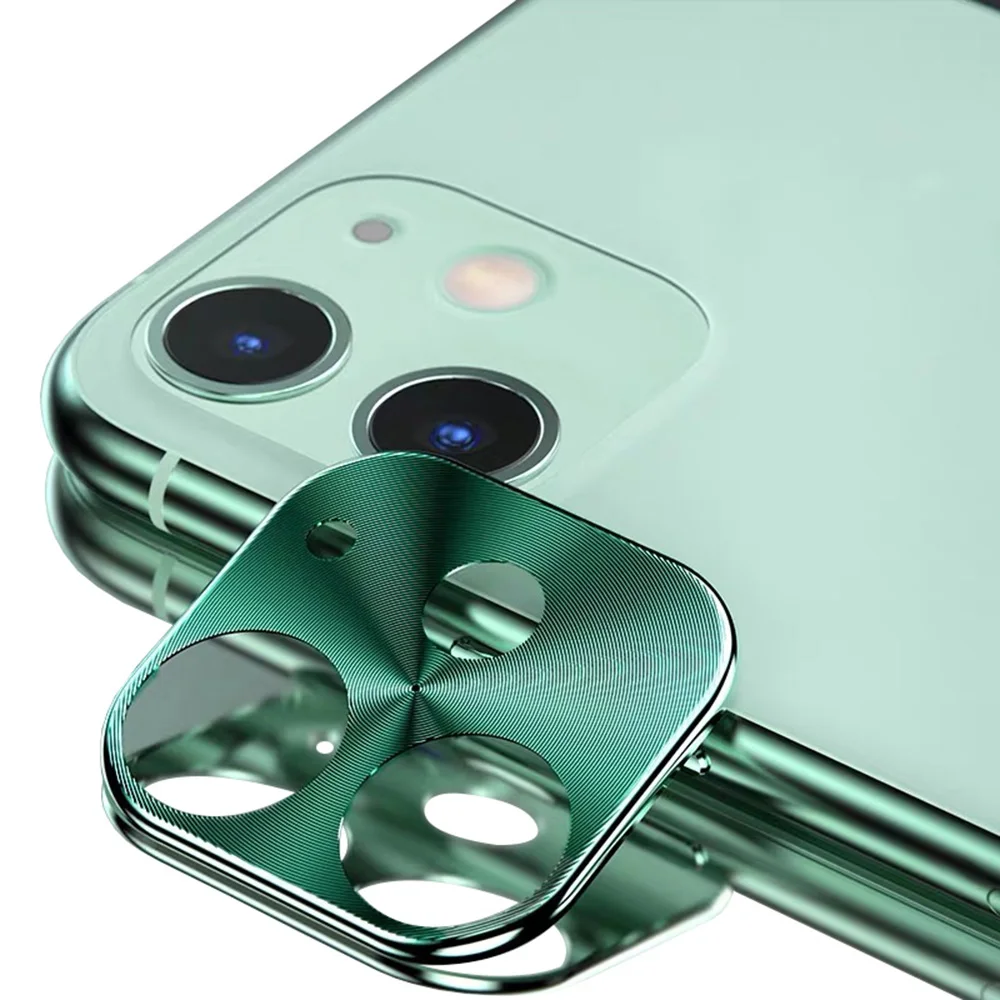 Dark Green Новинка для iPhone 11 6,1 дюйма, металлическая рамка, полное покрытие, стекло, Защита камеры, сотовый телефон, объектив, экран, защита от царапин - Цвет: Dark Green
