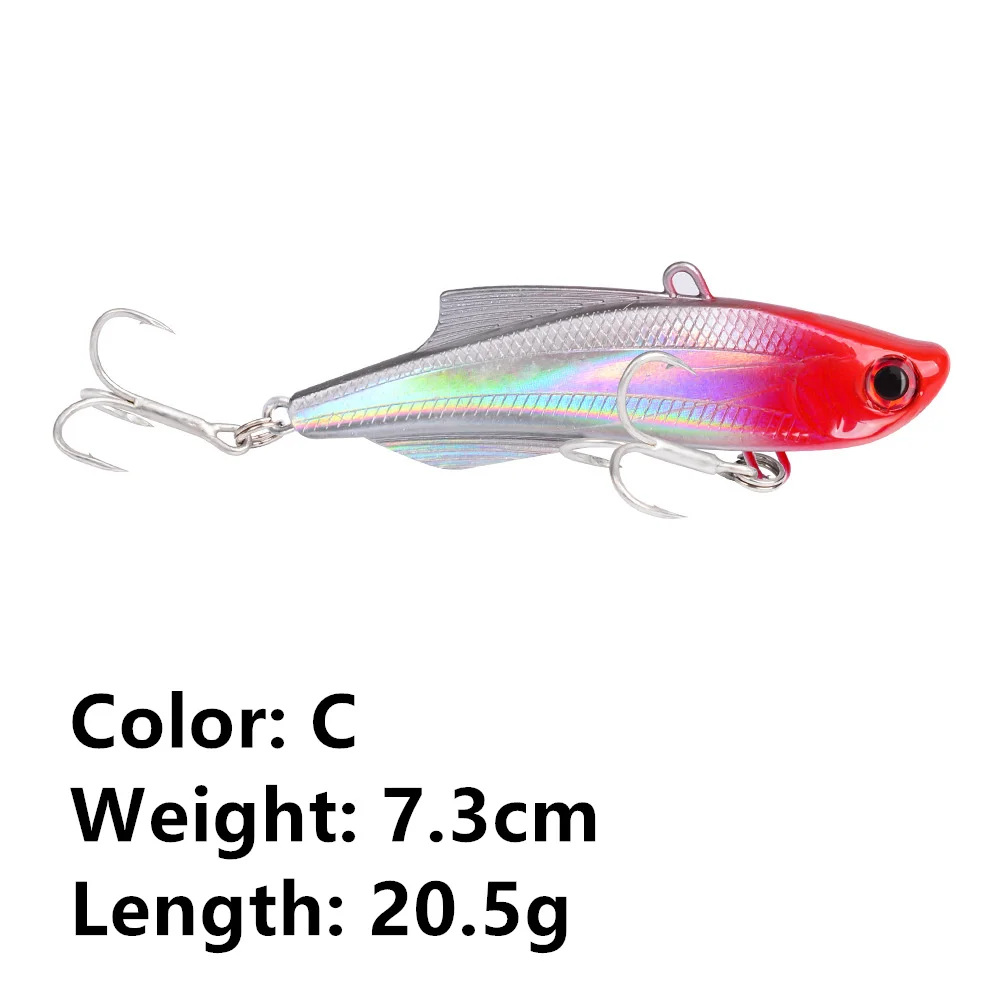 1 шт./Пресноводная Троллинг VIB sequin fish bait7.3cm/20g рыболовные снасти 6 цветов твердая приманка Дайвинг вращение шум джиг воблер