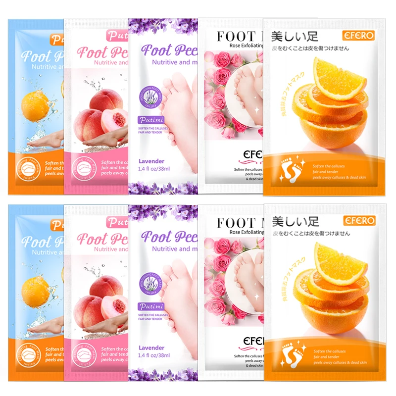 

10pack Peeling Mask Foot Spa Exfoliating Foot Mask Pedicure Socks Foot Patches Whitening Moisturizing Smooth Dead Skin Remover