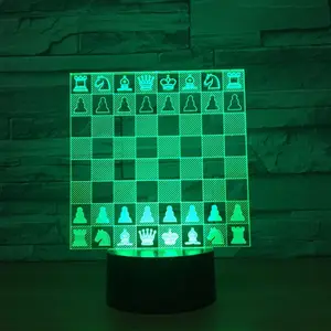 3D Schach Modellierung Schreibtisch Lampe Led Nachtlicht 7 Farben Ändern Pferd Schach Leuchte Schlafzimmer Nacht Dekor Geschenke