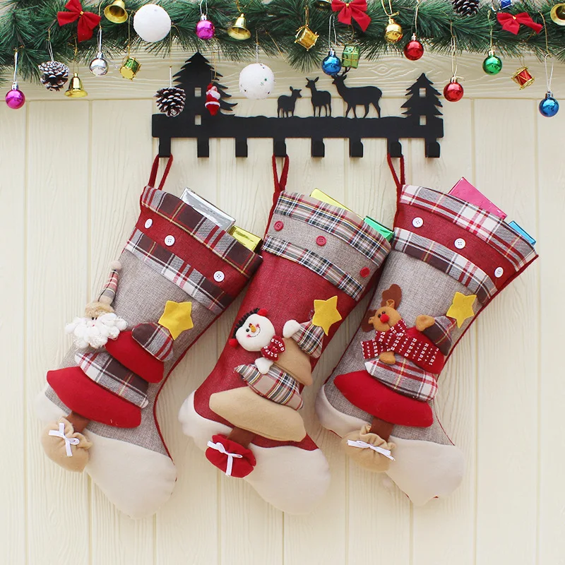

Christmas Stocking for kids Surprise Christmas Tree Decoration Gift Pouch Home Xmas Party Decor Children Gift Candy Bag Socks