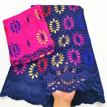 7 ярдов швейцарская кружевная ткань последняя Тяжелая вышитая бисером Африканская Хлопковая ткань швейцарская вуаль кружева популярный Дубай Стиль