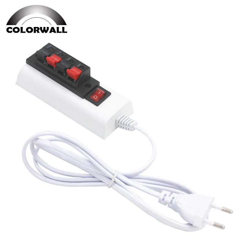 

1.5 m Wire 2-pin / 4-pin Fixture White EU Plug With Switch Test Clip Test LED Lamp Holder Tester Detection Tool