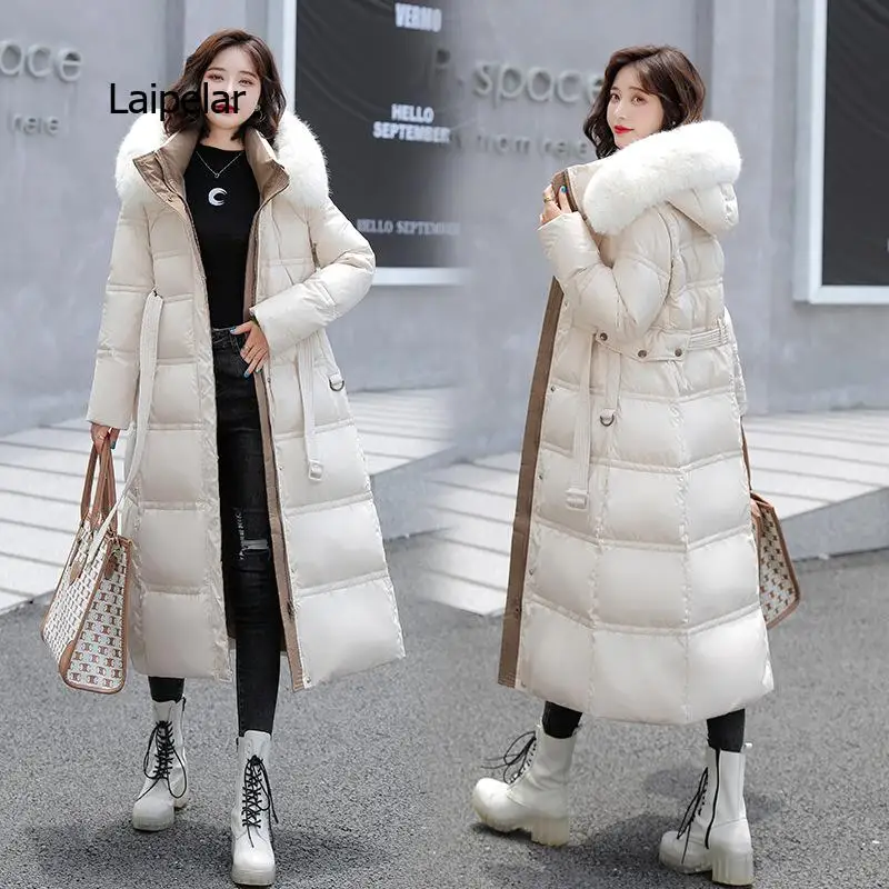 

Зимняя куртка с тяжелыми волосами, привлекательная Женская куртка с поясом и подкладкой из хлопка, Женское пальто