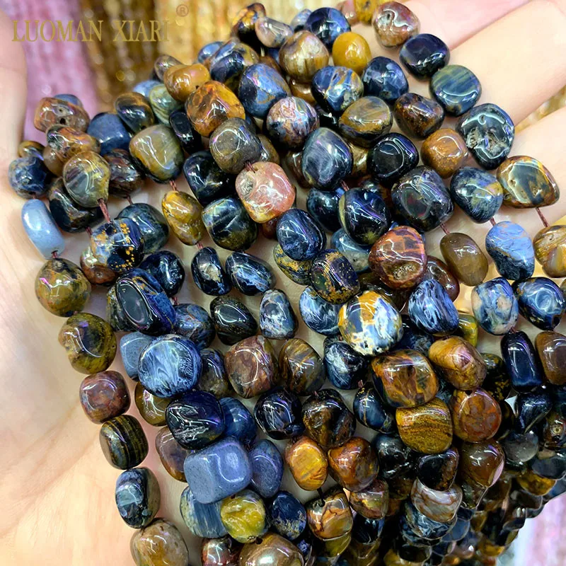 Pietersite Гравия 8-10 мм натуральные аметисты кунциты лазурит Pietersite каменные бусины для самостоятельного изготовления ювелирных изделий браслет ожерелье - Цвет: Pietersite
