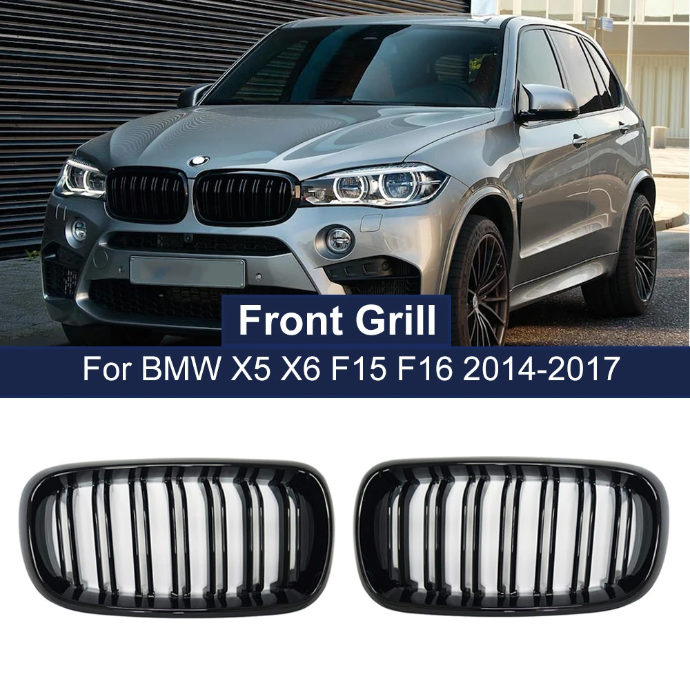 High Quality Front Bumper Grill Dual 2-Slat Kidney Grille For BMW X5 X6 M F15 F16 F85 F86 14-17 ABS Gloss Black Racing GrillsHigh Quality Front Bumper Grill Dual 2-Slat Kidney Grille For BMW X5 X6 M F15 F16 F85 F86 14-17 ABS Gloss Black Racing Grills jeep wrangler fenders