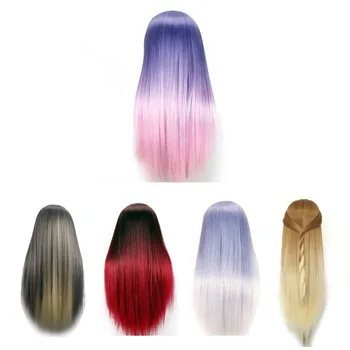 

26-29" Colourful Hair Hairdressing Styling Training Model Cosmetology Hairdressing Practice Head Mannequin Doll + Clamp