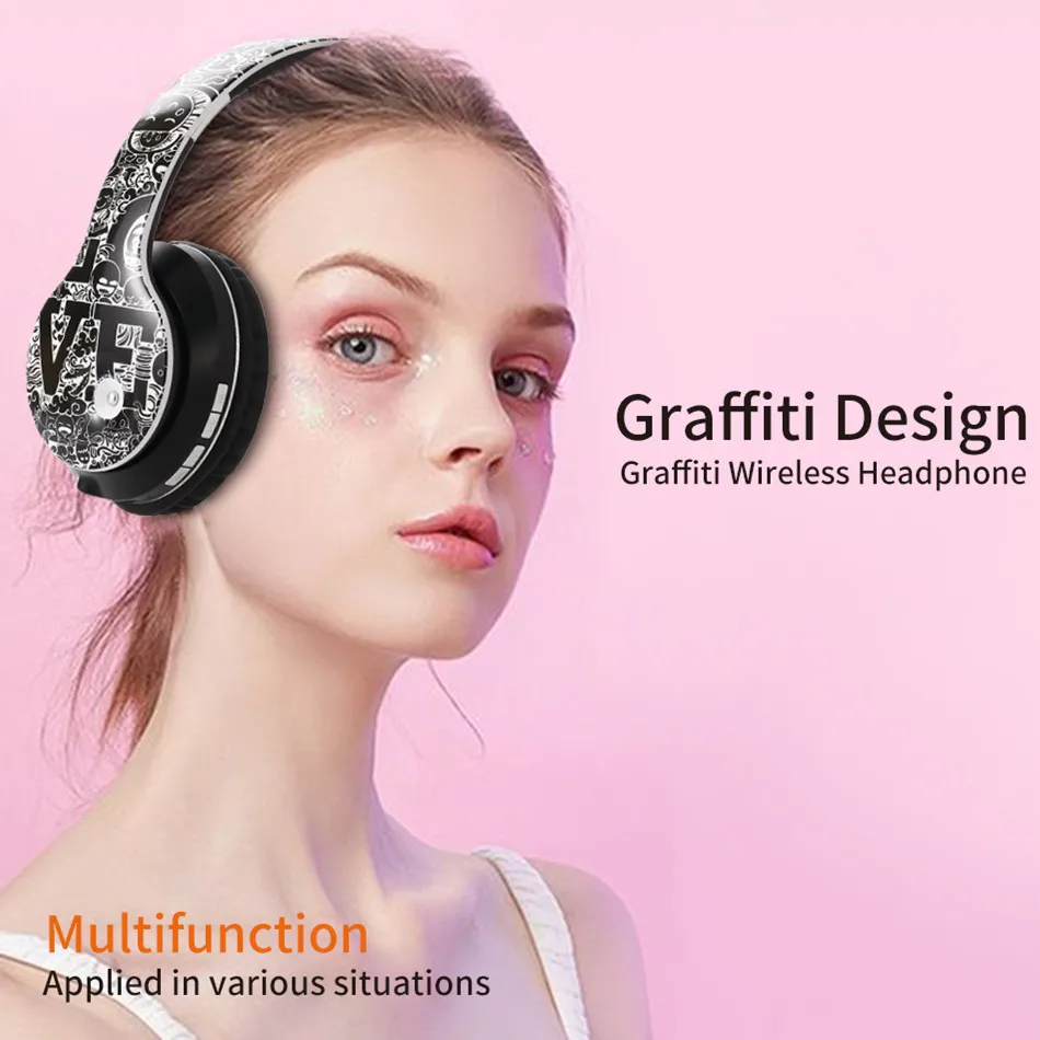 Новые портативные беспроводные наушники Bluetooth стерео Складная гарнитура аудио Mp3 регулируемые наушники с микрофоном для музыки