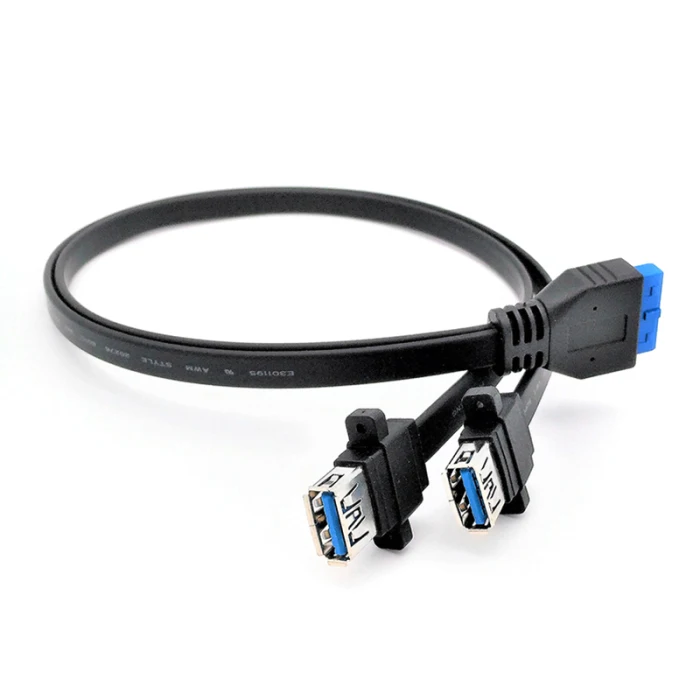 Двойной порт USB 3,0 мама монтажная панель к материнской плате 20Pin Кабель питания Шнур DC128