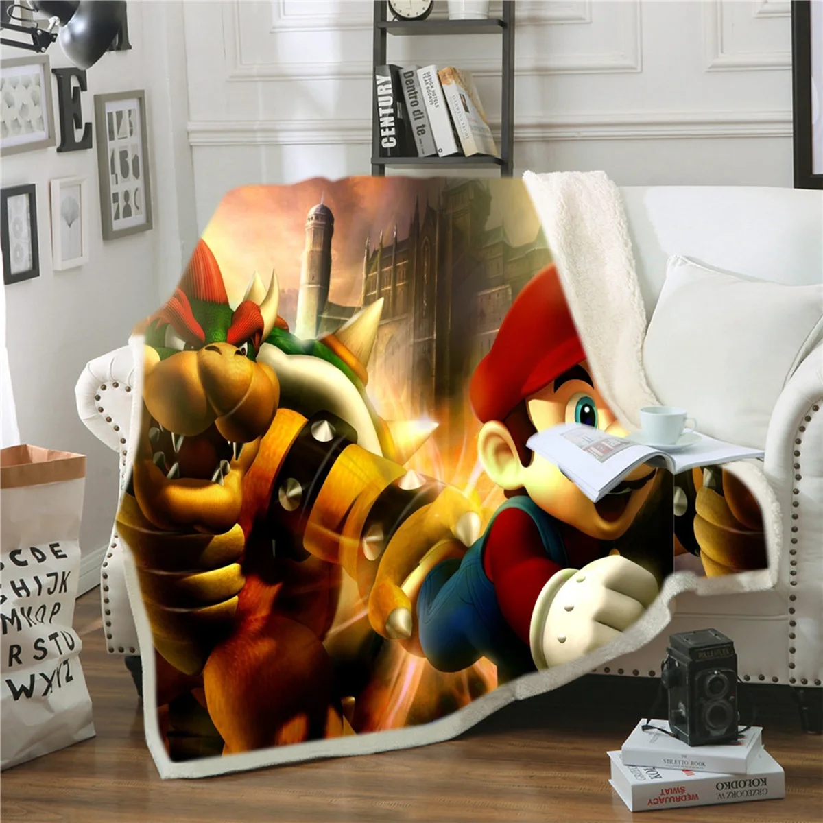 Hoodie Blanket Plush Throw Blanket 3D Super Mario Printed Sherpa Fleece Microfiber Throw Blanket Gift Drop Shipping