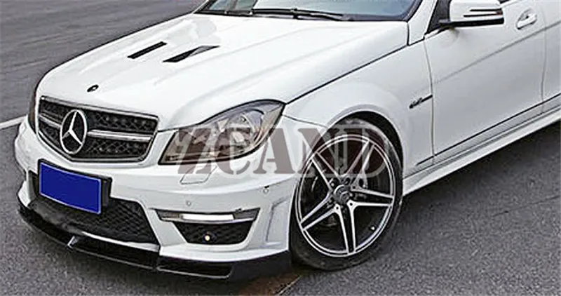 V style Real Carbon Fiber front Lip spoiler for Mercedes Benz W204 C63 F/L Coupe Sedan 2012