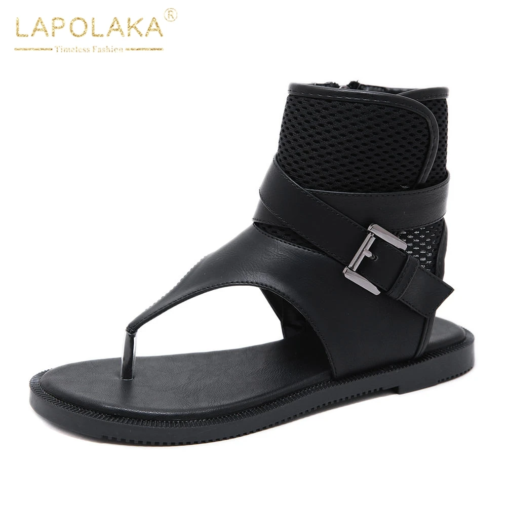 

Lapolaka On Sale Fashion Female Sandal Comfortable Flat Air Mesh Summer Sandals Woman Leisure Gladiator Shoes Women Flip Flops