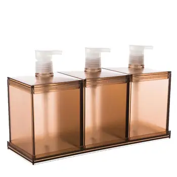 

3pcs Bath Lotion Bottles Liquid Soap Bottle Cleaning Gel Bottle Sanitizer Storage Holder Press Pump Container Coffee