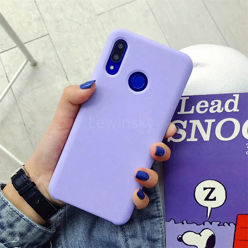 Жидкий силиконовый чехол для huawei P20 P30 mate 20 lite 10 Pro P10 Nova 3 4 чехол на Honor 8X9 View 10 20 мягкий чехол для конфет - Цвет: Light purple
