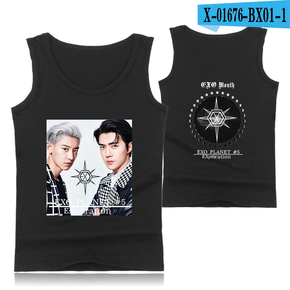 EXO PLANET#5 Модные классные хипстерские Повседневные Удобные Популярные летние топы без рукавов с круглым вырезом для мужчин/женщин - Цвет: 17