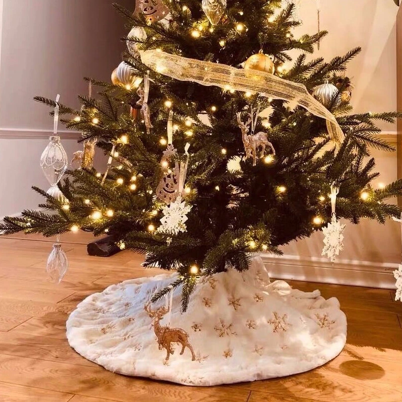 Falda de árbol de Navidad de felpa Artificial, Alfombra de árbol de Navidad  blanca, Alfombra de piso, adorno de Año Nuevo, decoraciones para el  hogar|Faldas de árbol| - AliExpress