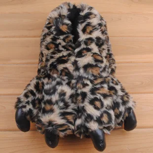 

Cartoon Men And Women Leopord Pattern Dinosaur Claw Autumn And Winter Cute mao rong bao with Cotton Habitat Home Warm Couples Sl