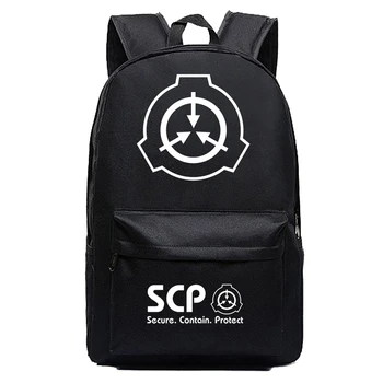 

SCP Special Containment Procedures Foundation Backpack Black Anime Mochila Cosplay Kids Teens Shoulder School Bags