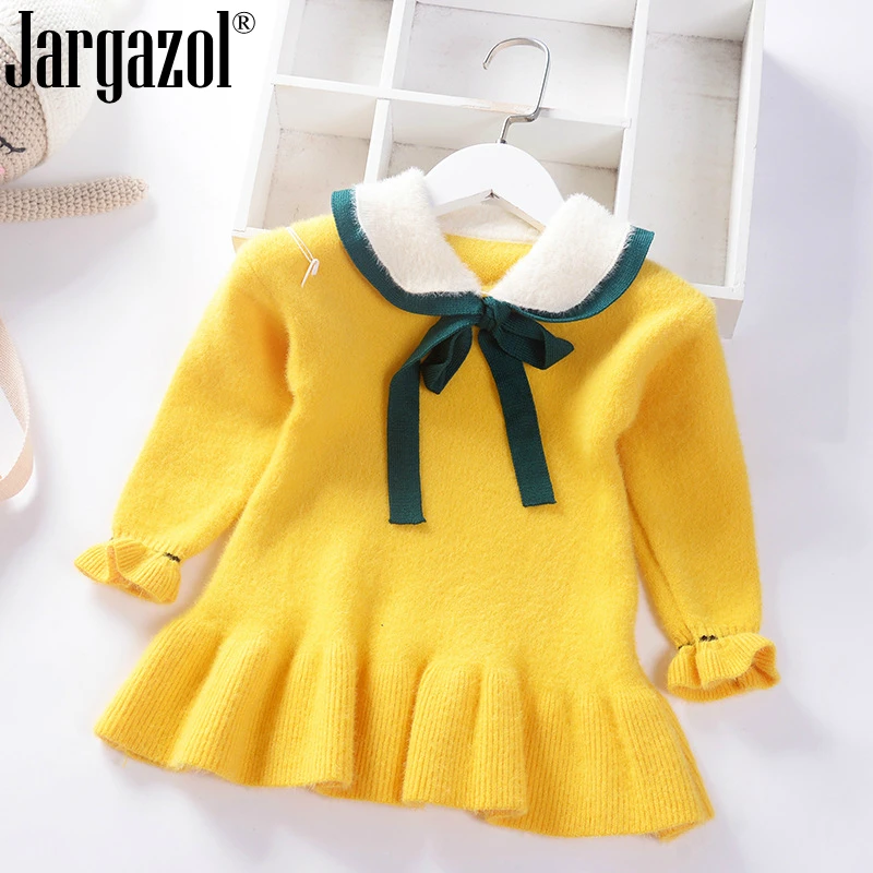 

Little Girl Sweater Children Winter Clothes Thick Warm Fashion Dress Sweater for Baby Kids Underwear Clothing Sweaters