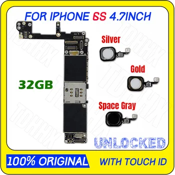 

Original unlocked for iphone 6s Motherboard without / with Touch ID for iphone 6s 4.7inch Logic Boards with IOS Fingerprint
