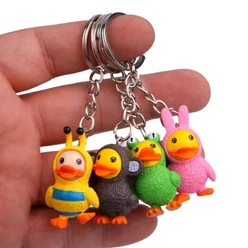 

4Pcs/set Cosplay Duck Pendant Keychain For Suitcase Satchel School Bag Ladies Handbag Backpacks Kid's Bag Travel Bag Luggage