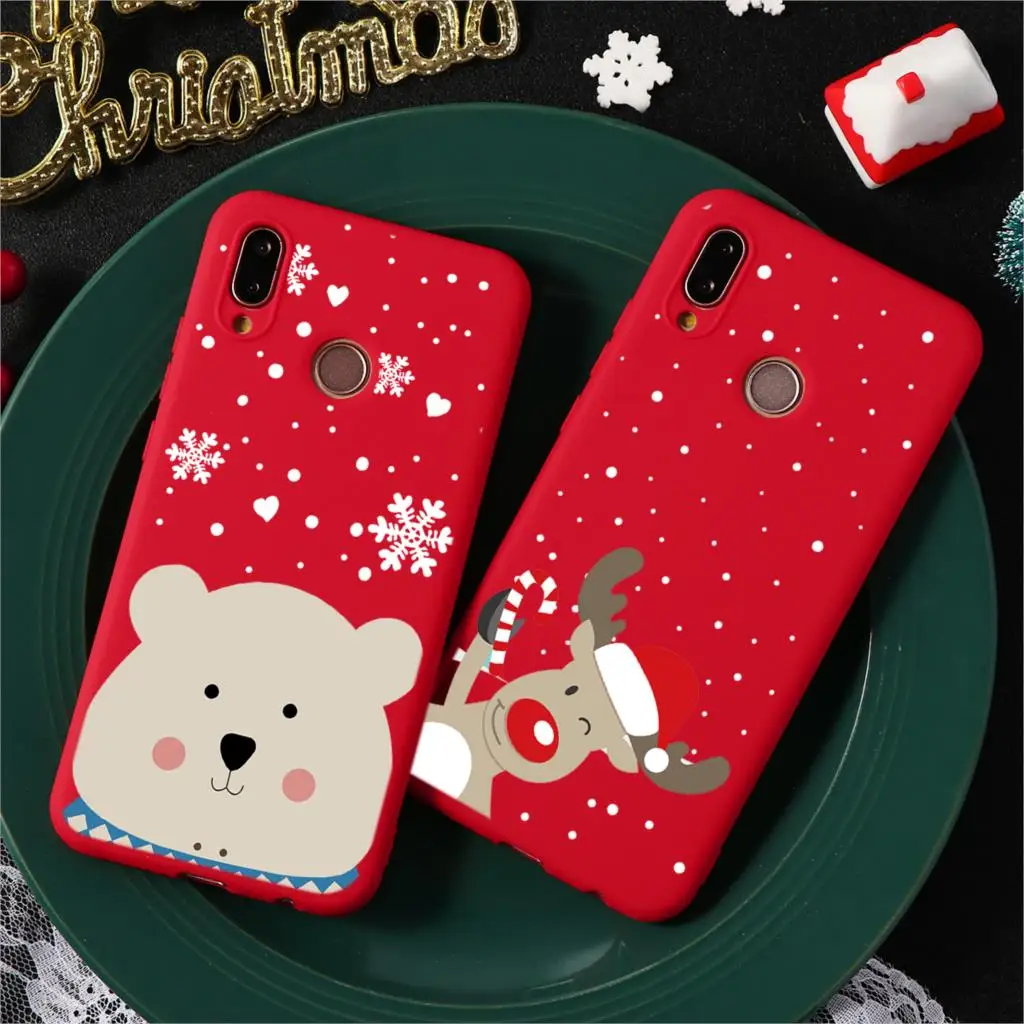 Чехол с рождественским рисунком снеговика медведя в подарок для huawei P20 Lite P30 P20 Pro P10 P9 P8 Lite P Smart