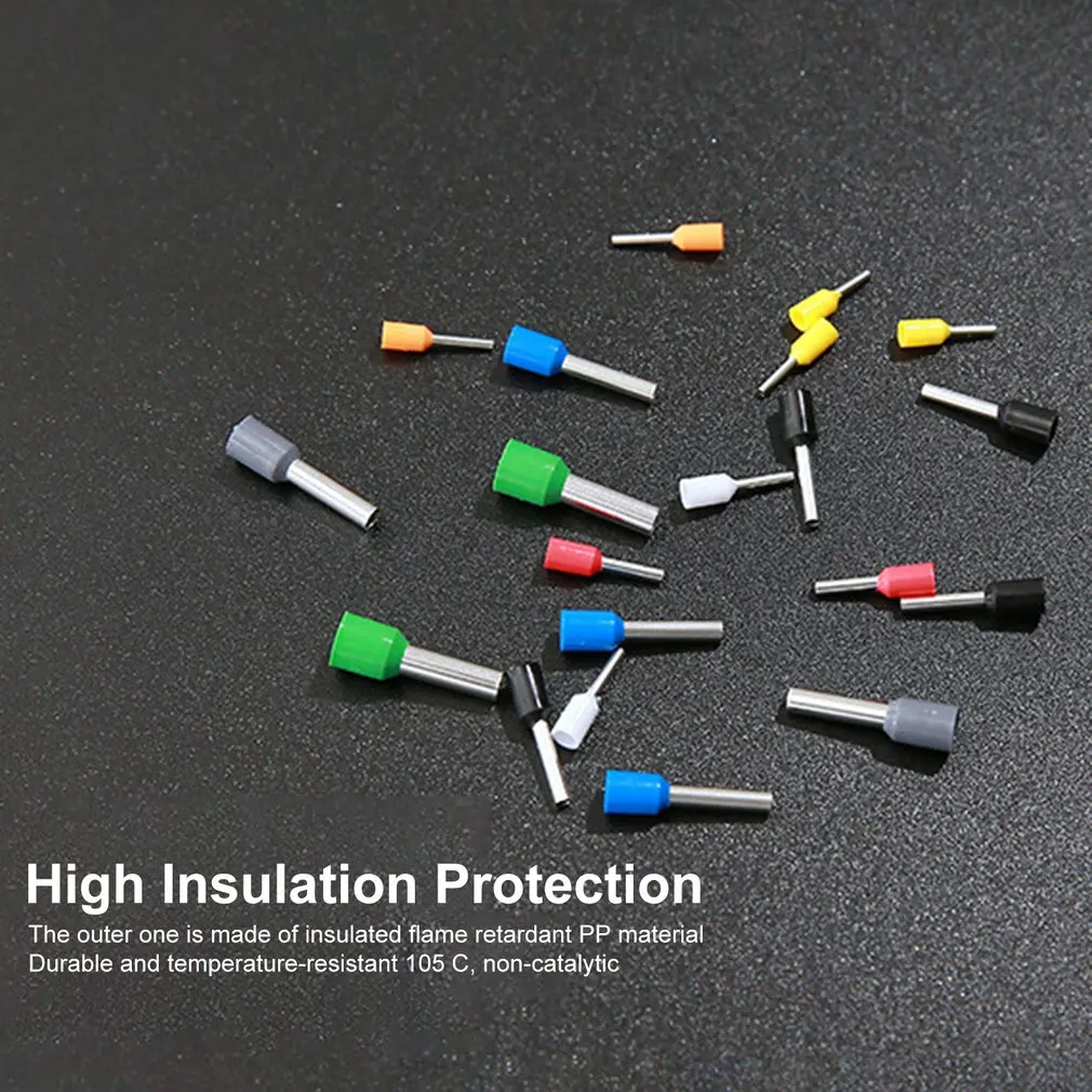 800PCS Terminals Kits Assorted VE Tubular Terminals Insulated Crimp Cable Connector Terminals Electrical Crimp Terminator