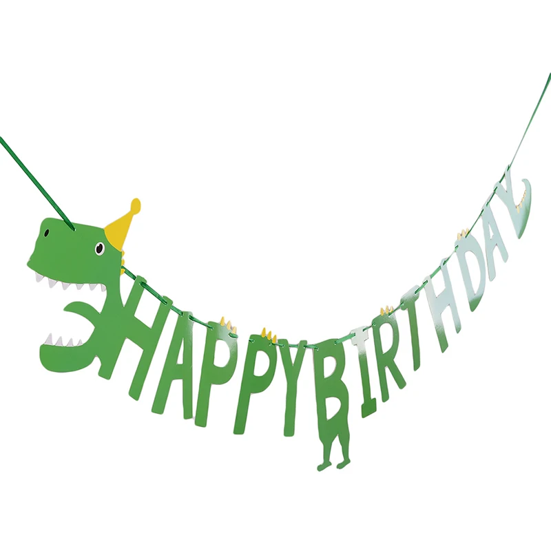 happy birthday dinosaur theme paper banner hanging bunting party Xmas diy decor