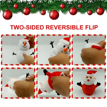 

Children's Funny Christmas Doll Mini Cute Plush Toy Double Sided Portable Reversible Flip Gift Snowman Simulation Soft Home