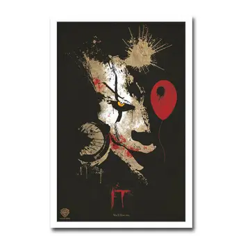 

W109 IT Horror Movie Silk Fabric Wall Poster Art Decor Sticker Bright