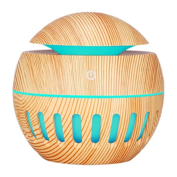 

130Ml Wood Grain USB Aroma Humidifier Oil Diffuser Ultrasonic Air Purifier 7 Color Change LED Night Light