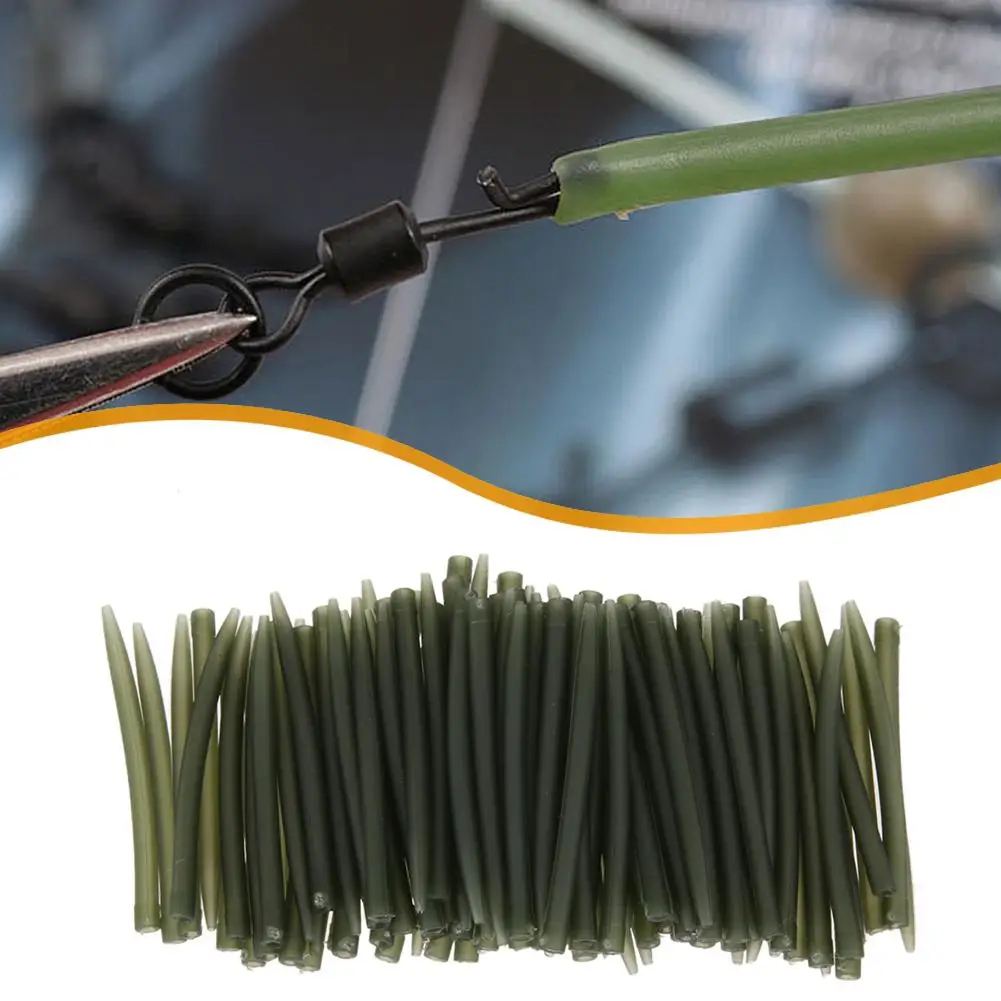 20 pces/40 pces 53mm tpr terminal anti emaranhado mangas conectar com ganchos de pesca carpa pesca enfrentar caixas iscas ferramentas