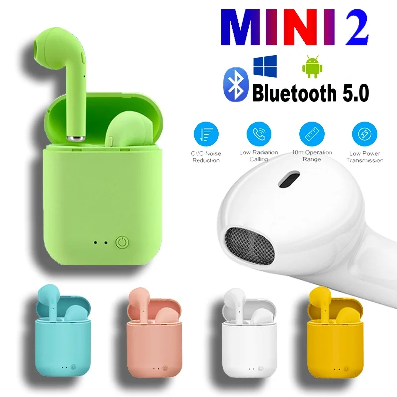 i7 Mini2 TWS Bluetooth headphone 5.0 Earphone Matte Earbuds Charging Box Headset Wireless Headphones for xiaomi iphone | Электроника