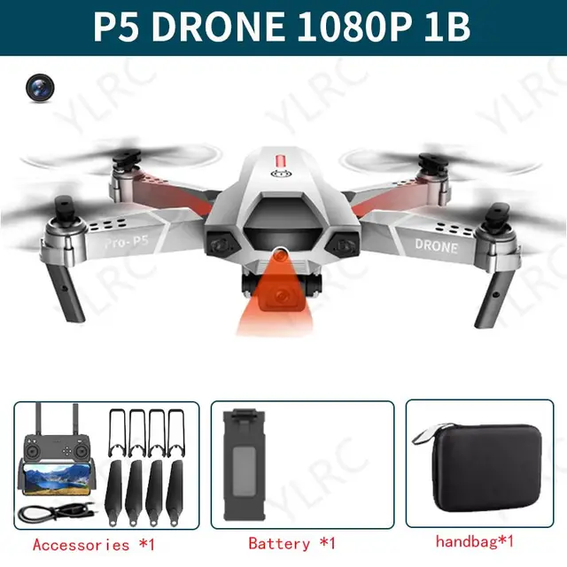 2021 New P5 Drone 4K Dual Camera Professional Aerial Photography Infrared Obstacle Avoidance Quadcopter RC Helicopter Child Toy