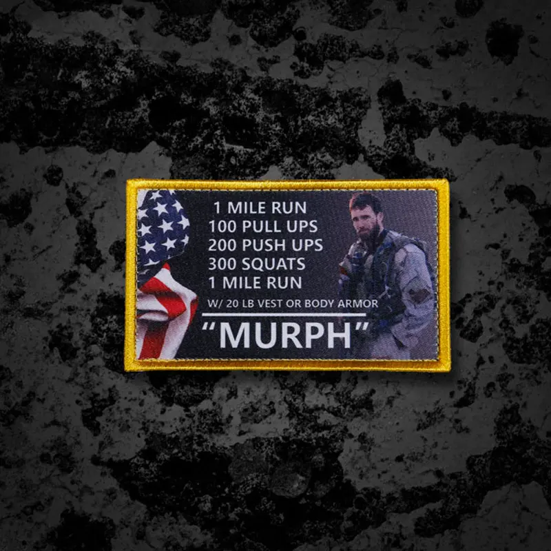 

1pc Military Patch The Murph Challenge Badge Embroidery Tactical Morale Armband for Clothing Backpack Applique Decoration