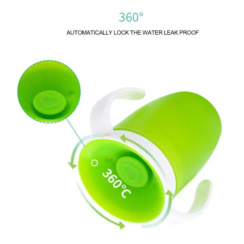 360 Degrees Rotated With Double Handle Trainning Feeding Safe Leakproof Cup Infant Water Bottle baby sippy cup