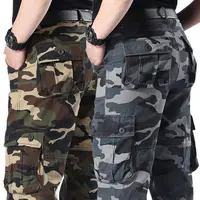 Men’s Camo Pants Tactical Cargo Trousers Pure Cotton Overalls Camouflage Loose Work Wear Sports Climbing Sweatpants Heavy Weight