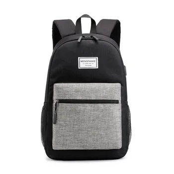 

Men Backpack School Bags for Boys Teenage Usb Oxford Black Patchwork College Student Back Pack Teen Bagpack Large 2020 Summer