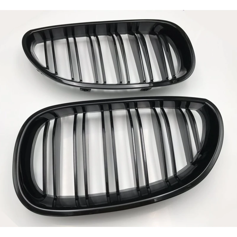 

1 Pair Gloss Black Front Kidney Grill Double Line Grille for BMW E60 E61 5 Series 2003-2010 Repair Part Grilles