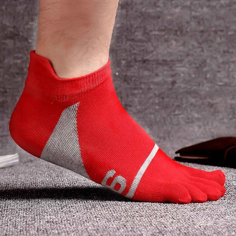 5 Pairs Men's Cotton Five-finger Sports Socks Women Sweat-absorbent Breathable Split Toe Socks Running Hiking Outdoor
