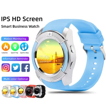

Women Men Colorful V8 Smart Watch Waterproof Sports Smartwatch Touch Screen with Camera SIM Card Slot Waterproof Smart Watches