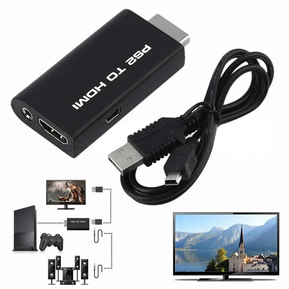 Адаптер аудио-и видеоконвертера PS2 в HDMI с аудиовыходом 3 5 мм | Электроника