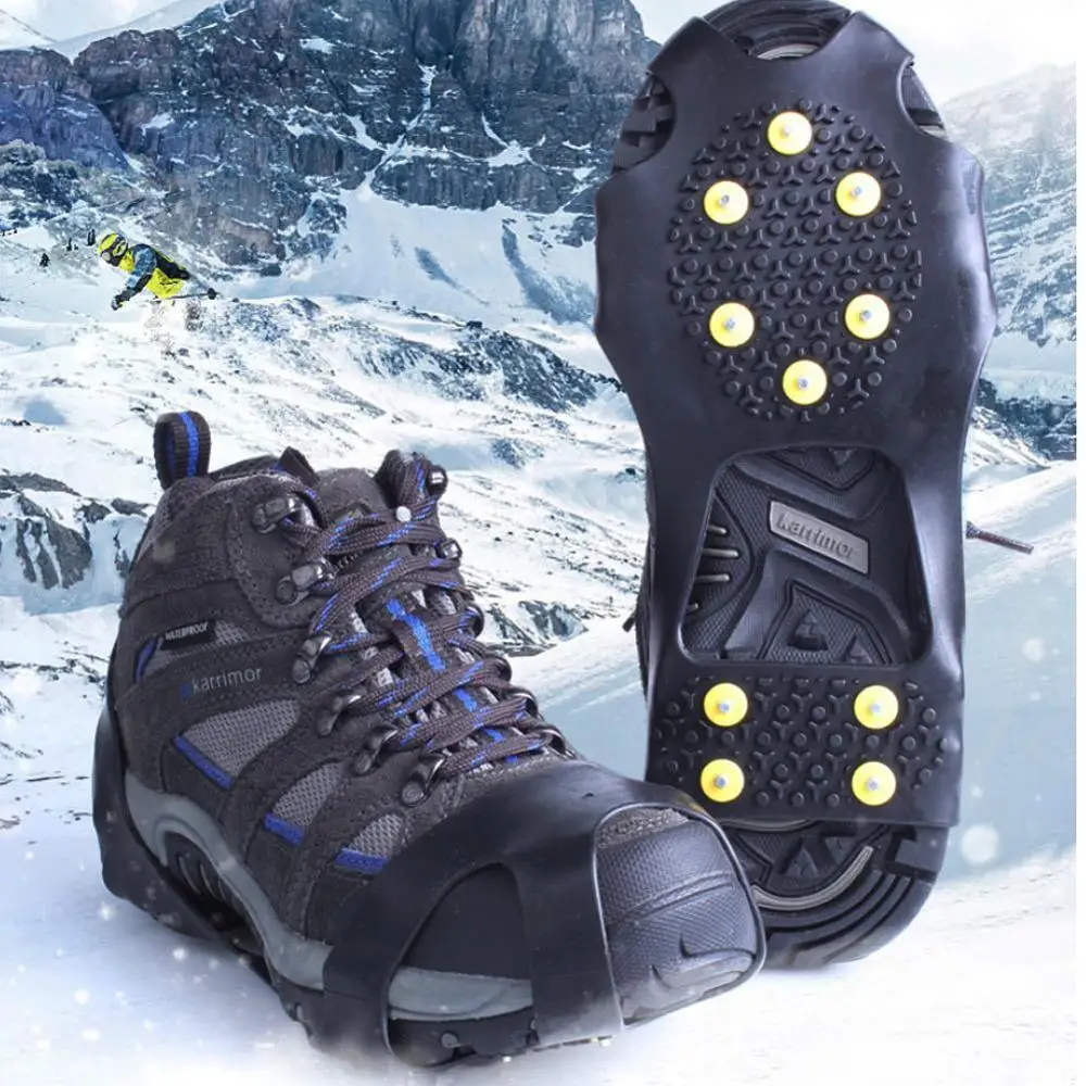 

Ultra Light 10-Stud Universal Ice No Slip Snow Shoe Spikes Grips Cleats Crampons Outdoor Ski Crampons