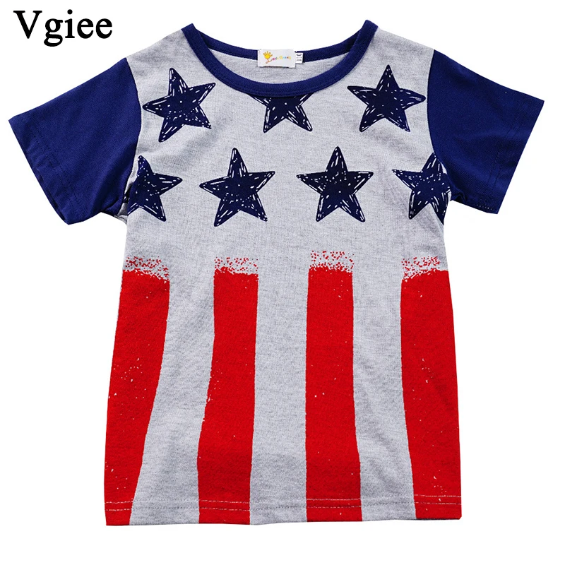 

Vgiee Boys Tops T Shirts Kids Short Shirt Spring Summer 2-8 Years Baby Boy Clothes Print for Star Flag CC250