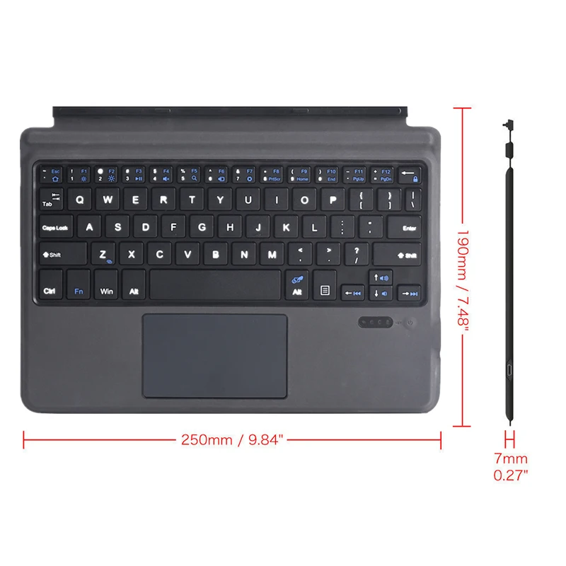 1 шт. Беспроводная bluetooth V3.0 клавиатура планшета мини bluetooth клавиатура для microsoft Surface Go Tablet 250*190*7 мм