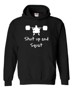 

FELPA UOMO CON SHUT UP AND SQUAT FITNESS IDEA REGALO DIVERTENTE LM203