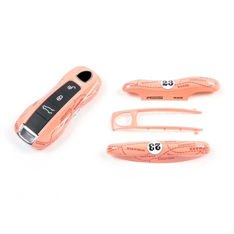 Mando a distantcia llave para Porsche Boxster Caiman 911 Panamera Cayenne Macan cubierta modificada llave carcasa Rosa cerdo seri