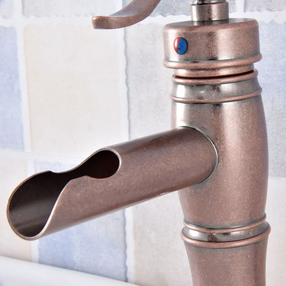 Vintage Pump Style Vessel Bathroom Single Hole Faucet In Antique